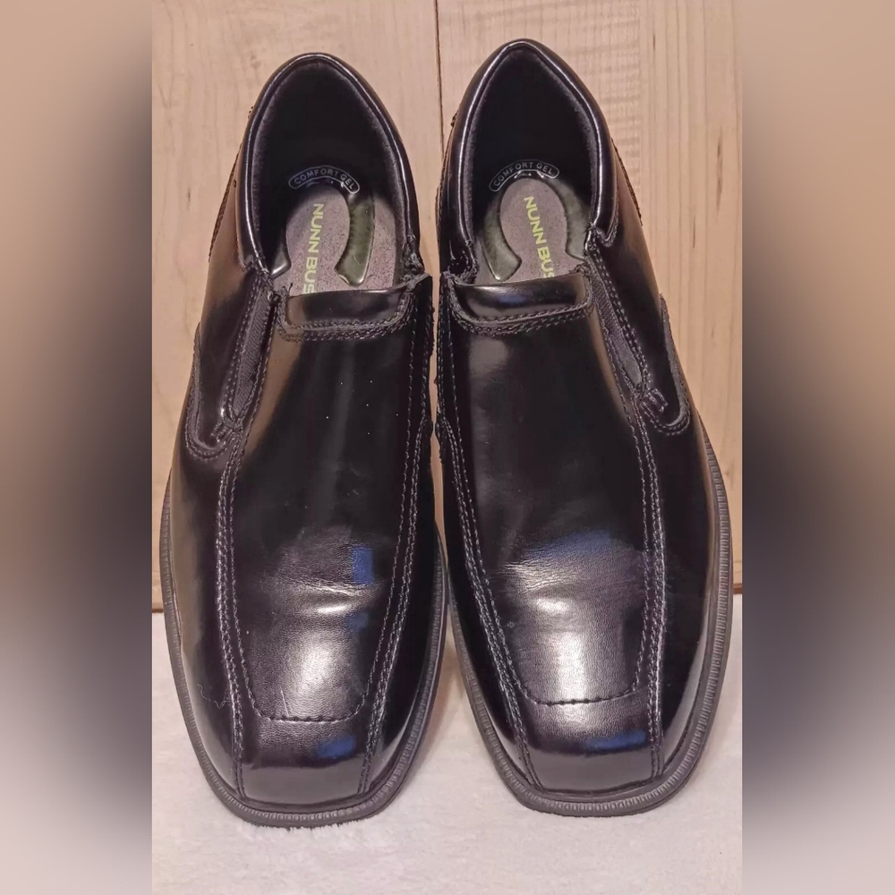 Nunn Bush Mens Black Smooth Bleeker Street Slip On Dress Loafers Shoes Size 8.5M